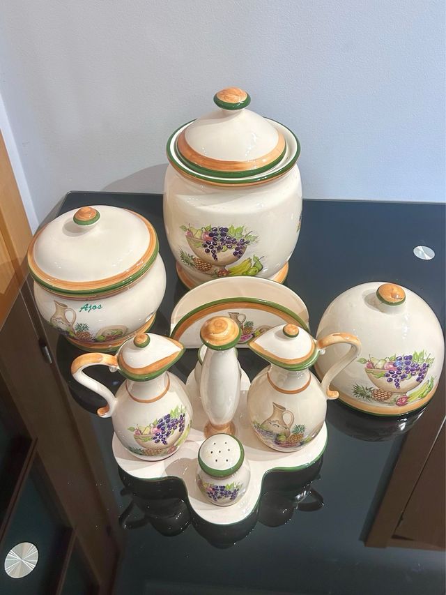 Lote Cerámica Vintage Cocina 6 Piezas