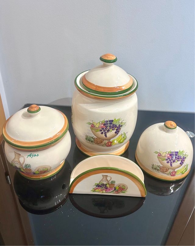 Lote Cerámica Vintage Cocina 6 Piezas