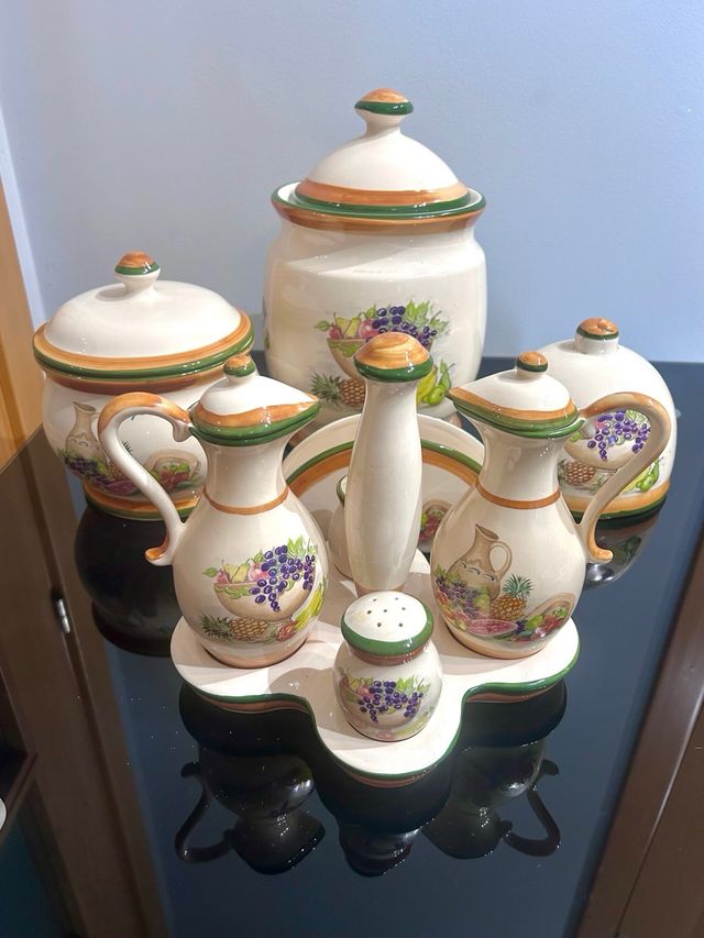 Lote Cerámica Vintage Cocina 6 Piezas