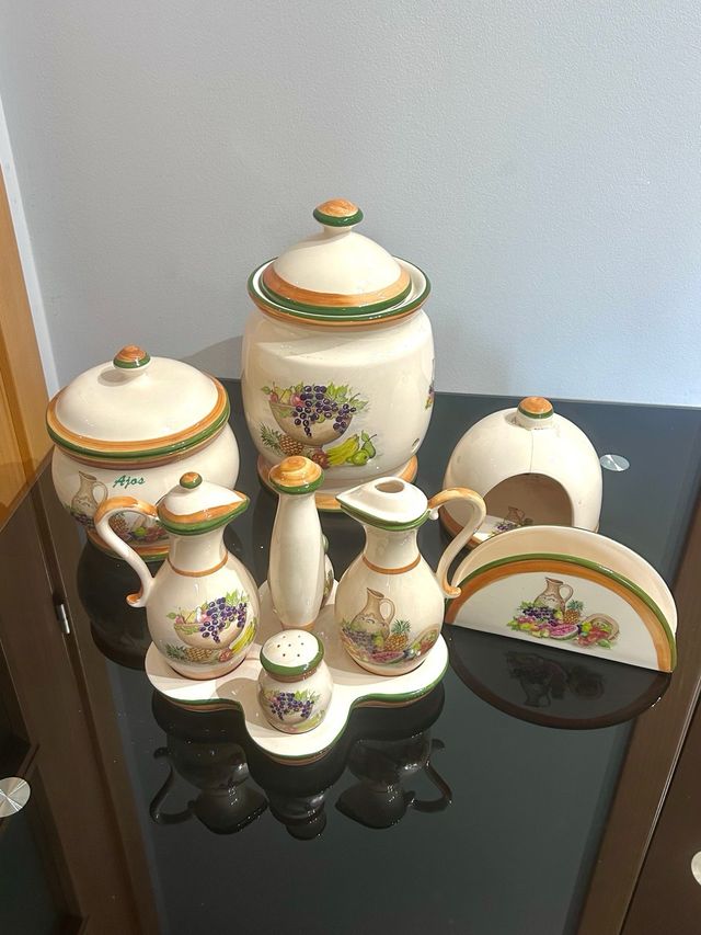 Lote Cerámica Vintage Cocina 6 Piezas