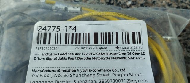 Resistencias para intermitentes LED moto