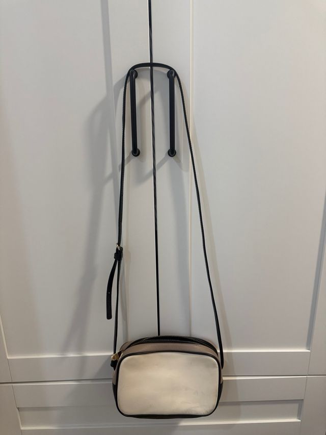 Borsa a tracolla Marc Jacobs bianca, nera e beige