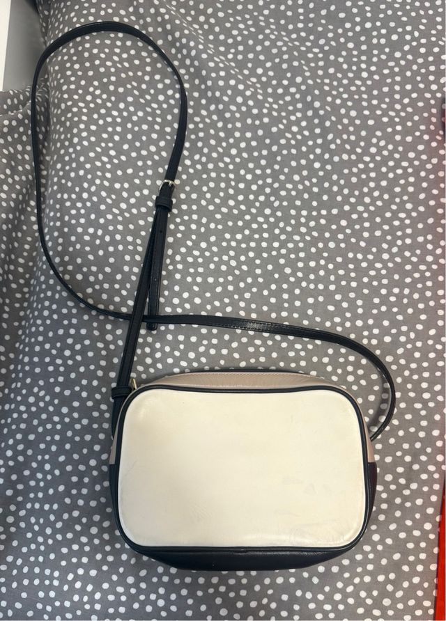 Borsa a tracolla Marc Jacobs bianca, nera e beige