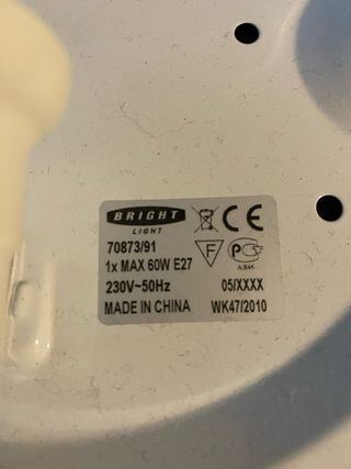 Lámpara de techo cristal y metal