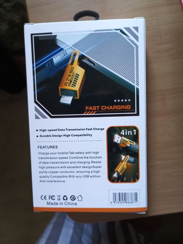 Cable Carga Rápida USB-A a Lightning/Type-C