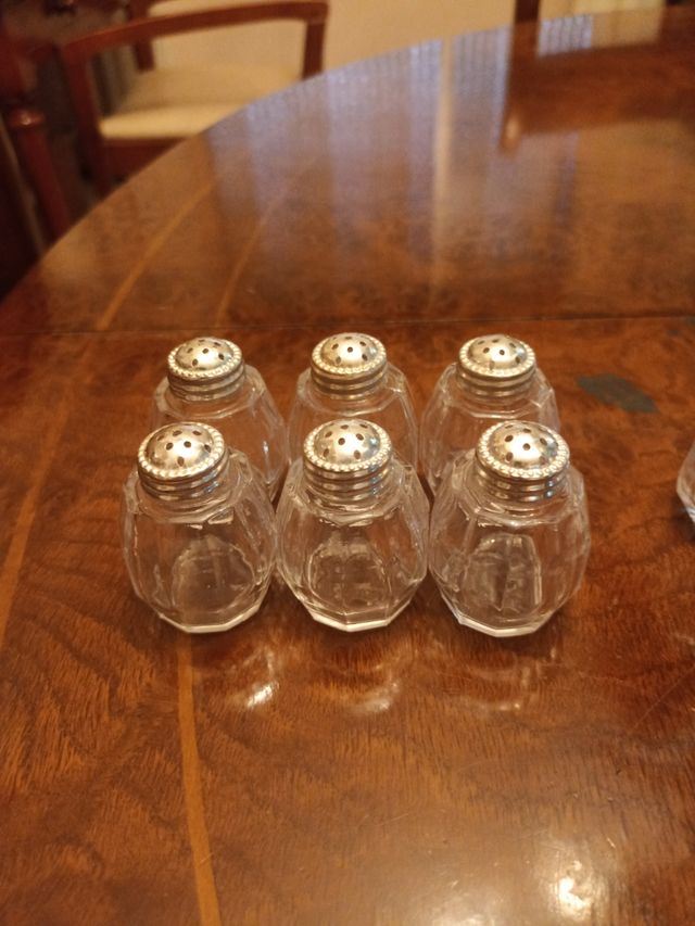 6 Saleros y 6 Pimenteros de Plata