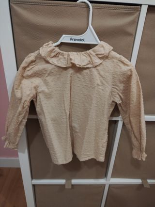 Camisa niña plumeti camel