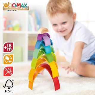 ✨ - WOOMAX Arcoíris madera natural infantil