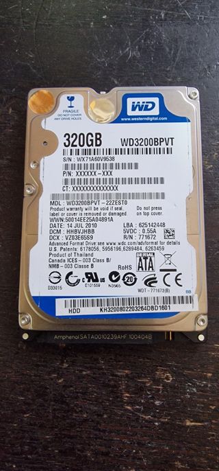 Disco Duro 2'5 Western Digital 320GB
