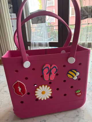 Borsa Fuxia in Gomma con Charm