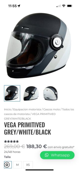 Casco de moto con visera y diseño de rayas ORIGINE