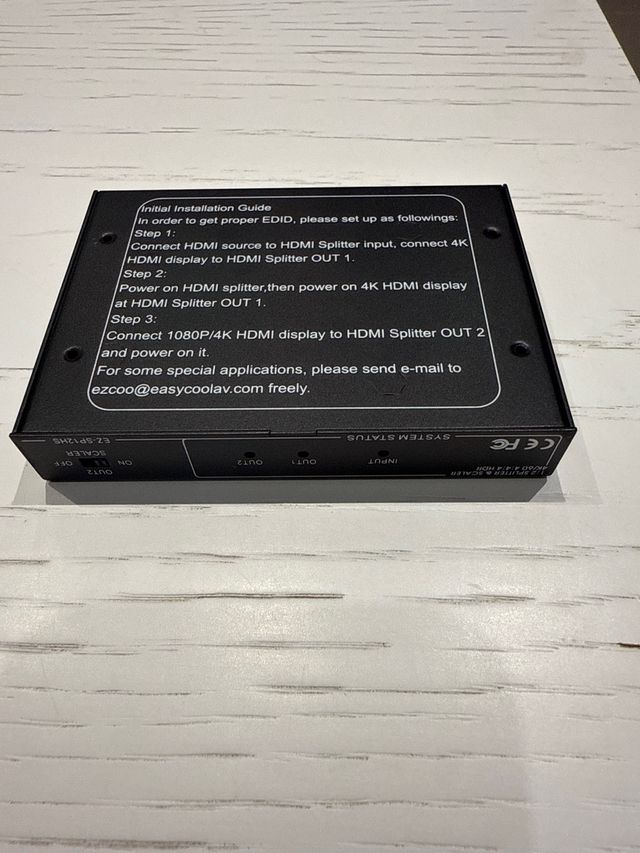 Ezcoo 1x2 HDMI 2.0 Splitter 4K 60Hz HDR