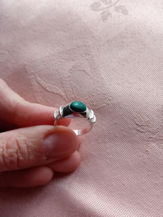 Anillo Plata con Piedra Verde
