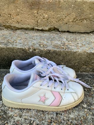 CONVERSE BAJAS BLANCAS Y ROSAS