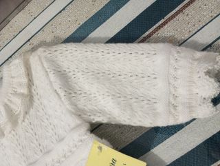 Faldón de bautizo blanco con zapatos