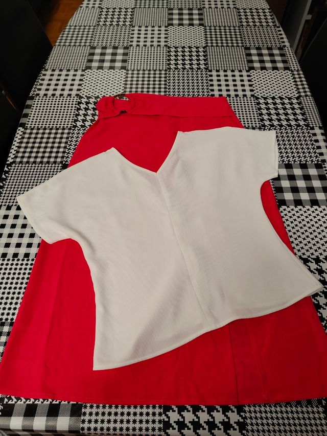 Conjunto Blusa y Falda Mujer Talla 38