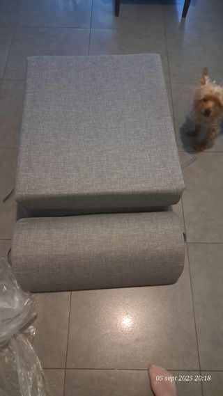 Puff Cama Gris Tela. FOAM HILDING.