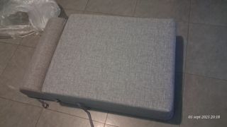Puff Cama Gris Tela. FOAM HILDING.