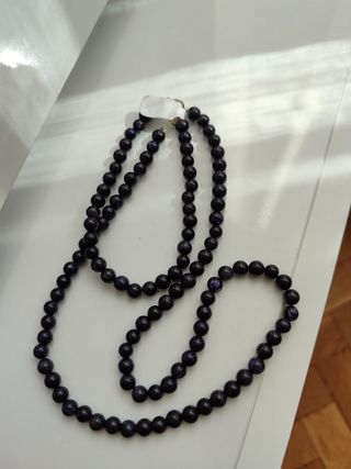 Conjunto de cuentas azul y negro sidef 