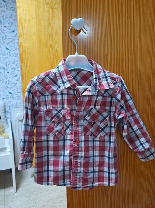 Lote 2 Camisas Bebé Cuadros 18-24m