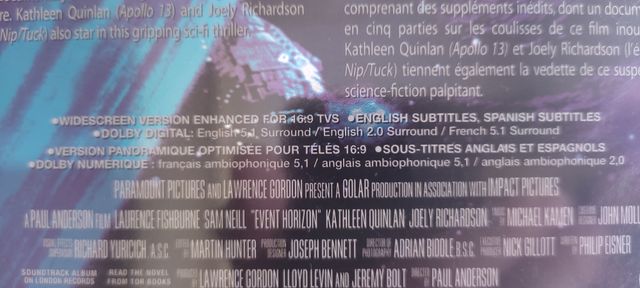 DVD EVENT HORIZON, EDICIÓN ESPECIAL