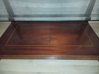 Mesa de centro cristal y madera