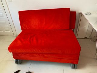 Sofá Cama Rojo Terciopelo