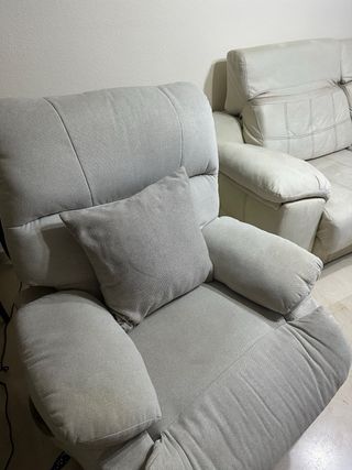 Butacón eléctrico beige/gris