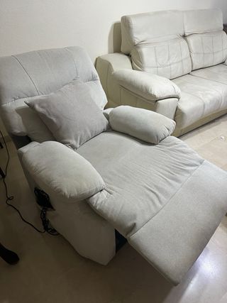 Butacón eléctrico beige/gris