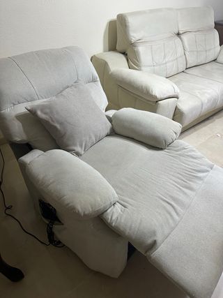 Butacón eléctrico beige/gris