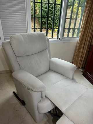 Butacón abatible beige de tela