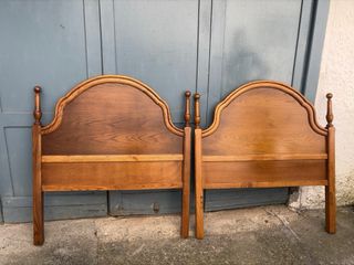 Coppia di testiere vintage in legno massello 1.05