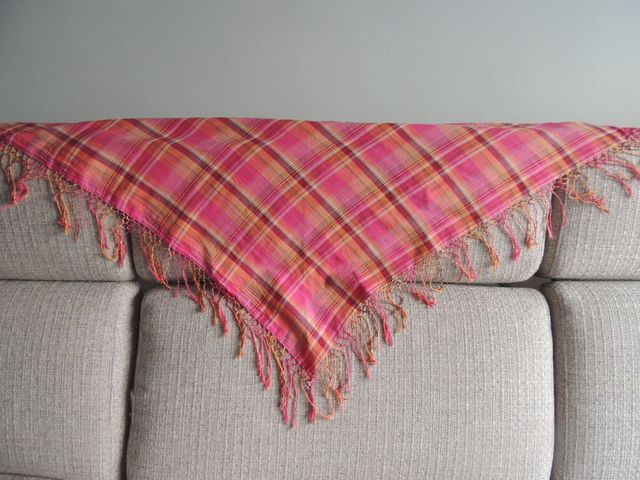 Mantoncillo Pico Algodón Rosa y Rojo