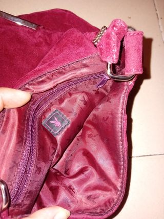 Bolso Playboy Terciopelo Granate