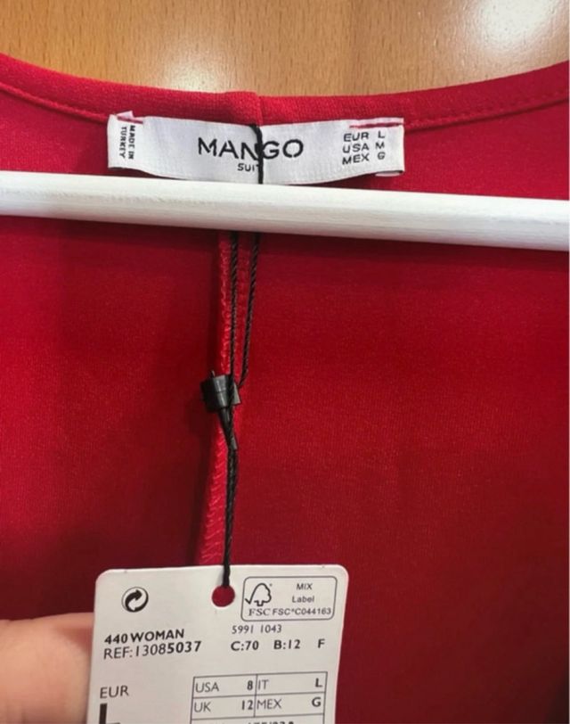 Vestido rojo Mango
