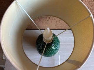Lampada Vintage Ceramica Verde Tessuto