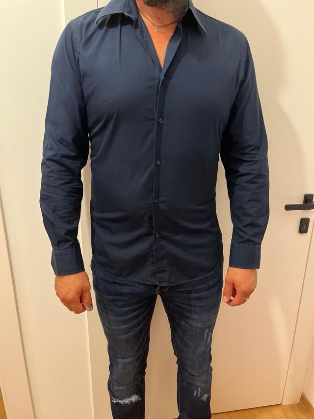 Camicia uomo blu