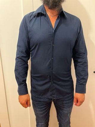 Camicia uomo blu