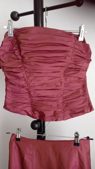 Conjunto Falda Larga y Top Fruncido