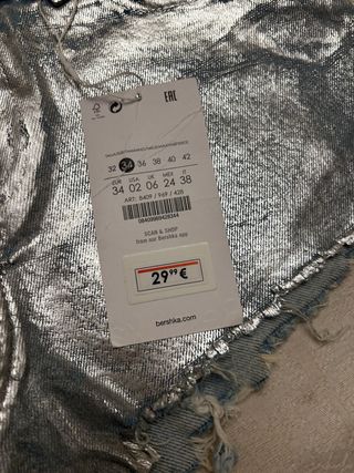 Shorts vaquero plateados 