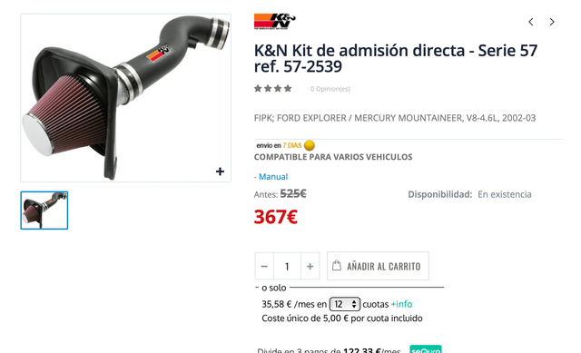 Sistema di aspirazione K&N 57-2539