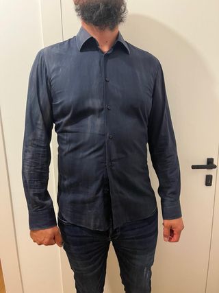 Camicia uomo blu con sfumature