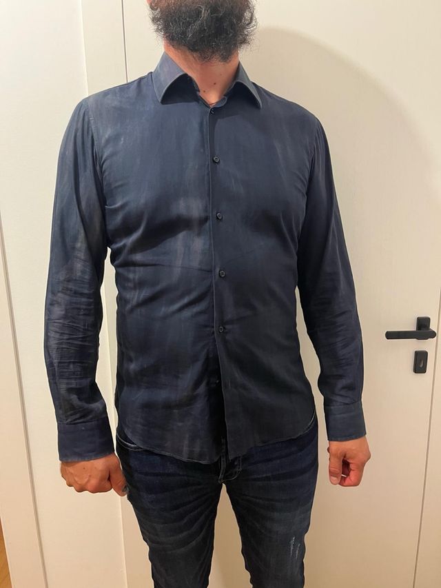 Camicia uomo blu con sfumature