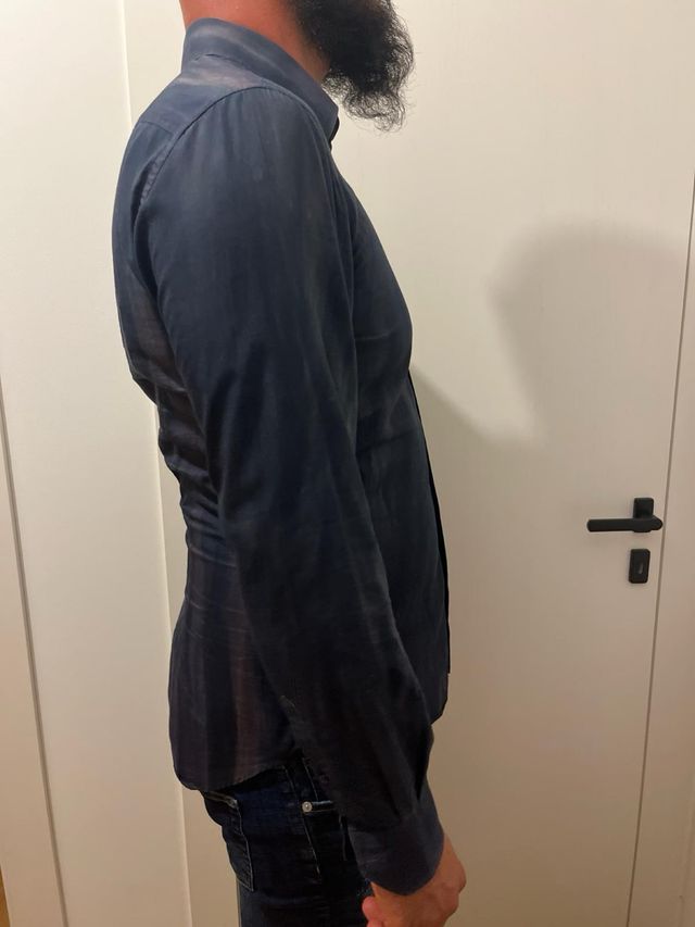 Camicia uomo blu con sfumature