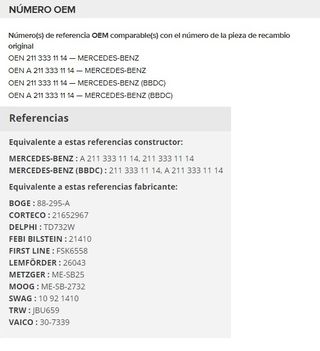 2 uds. LEMFÖRDER 26043 01 Brazo Oscilante Suspensi