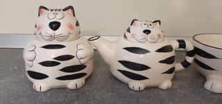 Set da tè gatti in ceramica