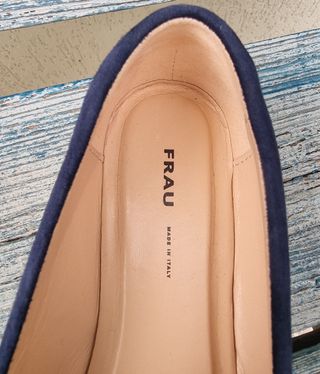 Mocassini Frau made in Italy camoscio blu