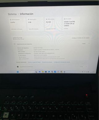 Portátil Gaming Asus i7 9ªGen /16GB/1.25TB GTX1650
