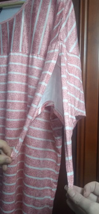 Camiseta Rayas Rosas y Blancas