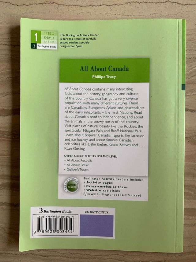 All About Canada 1ºeso. Activity Readers 2019